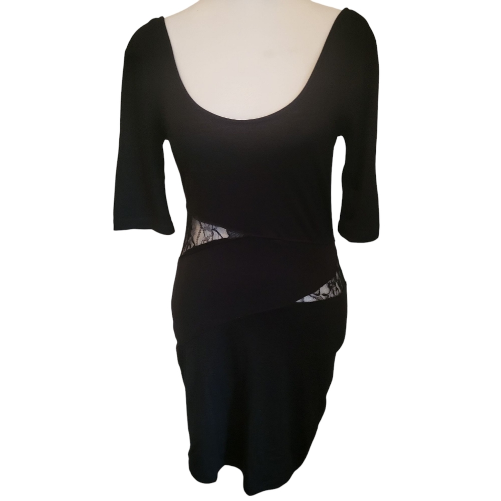 Derek Heart Lace Cutout Dress Black sz M